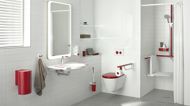 Hewi lavabo en fonte minérale 950.11.141 65 x 55 cm, moule carré, avec trou  pour robinetterie et trop-plein, blanc